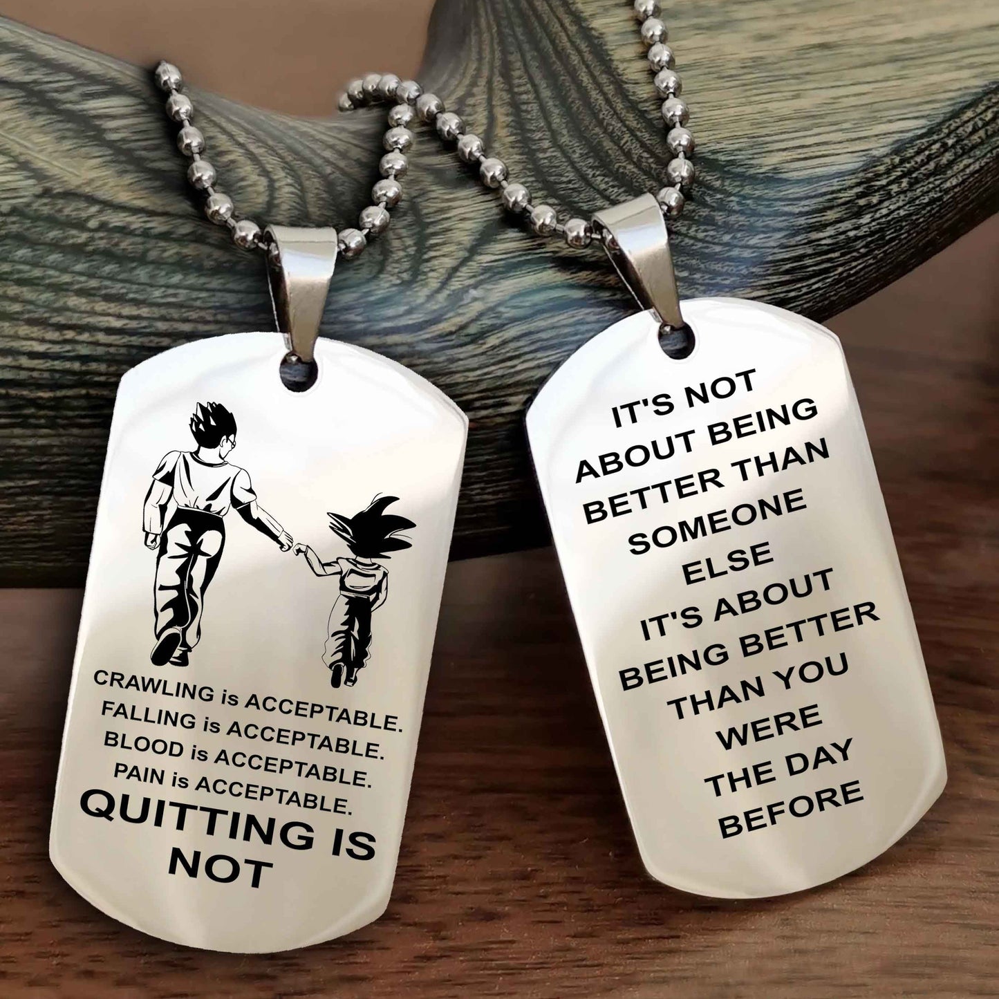 Spartan Double Sided Dog Tag Quiting Is Not It Is About Being Better Than You Were The Day Before