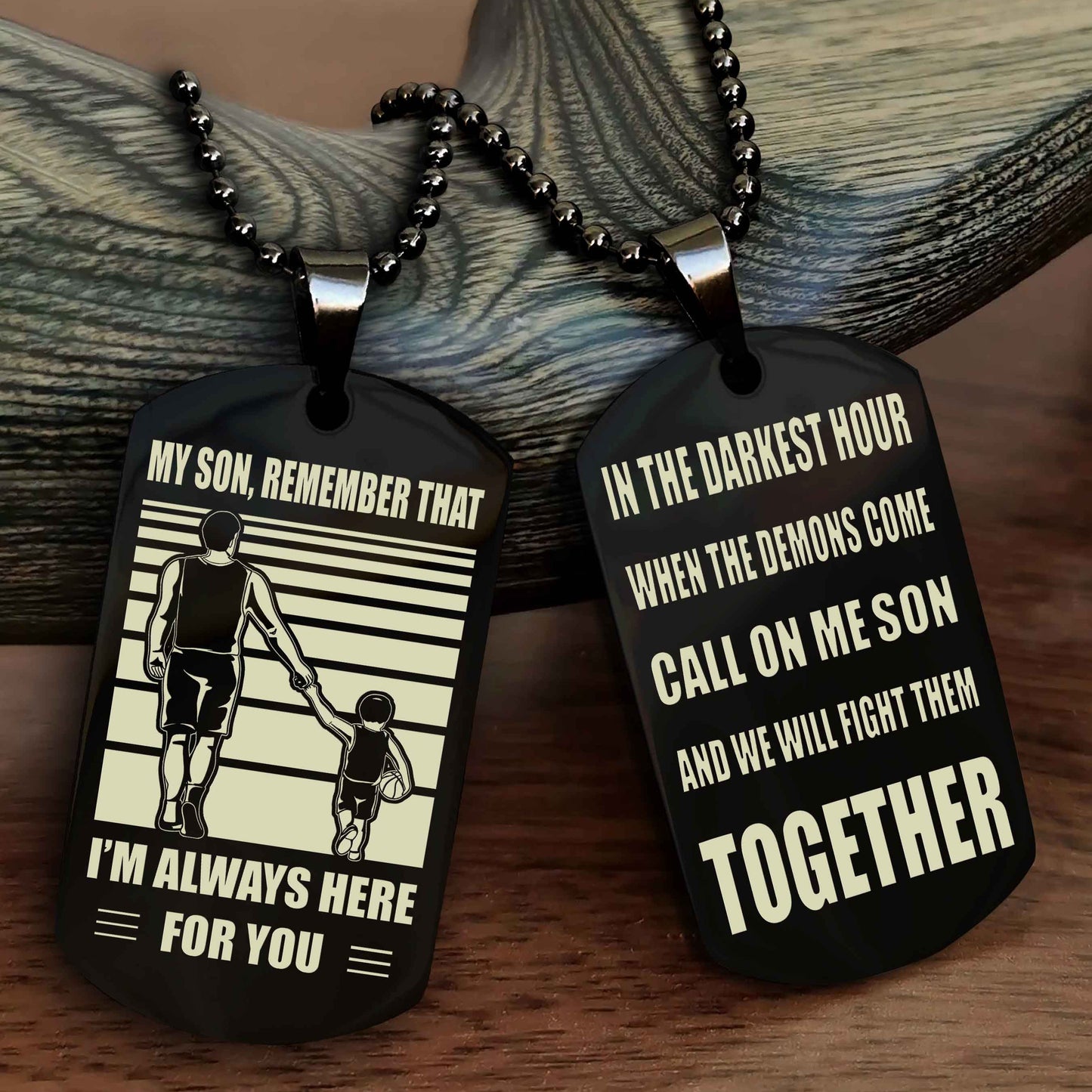 Samurai Personalized Double Sided Dog Tag My Son Remember That I Will Always Here Call On Me Son And We Will Fight Them Together