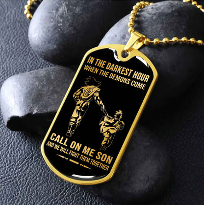 DRB Military Chain Silver Plated 18K Gold Plated Call On Me Son Gift For Your Son