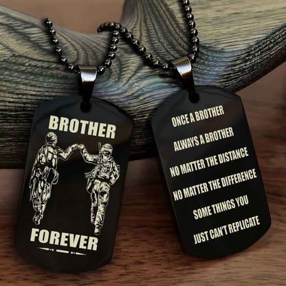 TWD Customizable engraved dog tag double sided gift from brother - Brother Forever Once A Brother Always A Brother