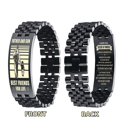 Viking STO Personalized Double Sided Bracelet Father And Son Best Friends For Life - Message on the back side