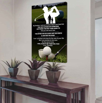 Soccer Poster Canvas Granpa To Grandson - That You Will Never Lose You Either Win Or Learn I Will Always Your No 1 Fan