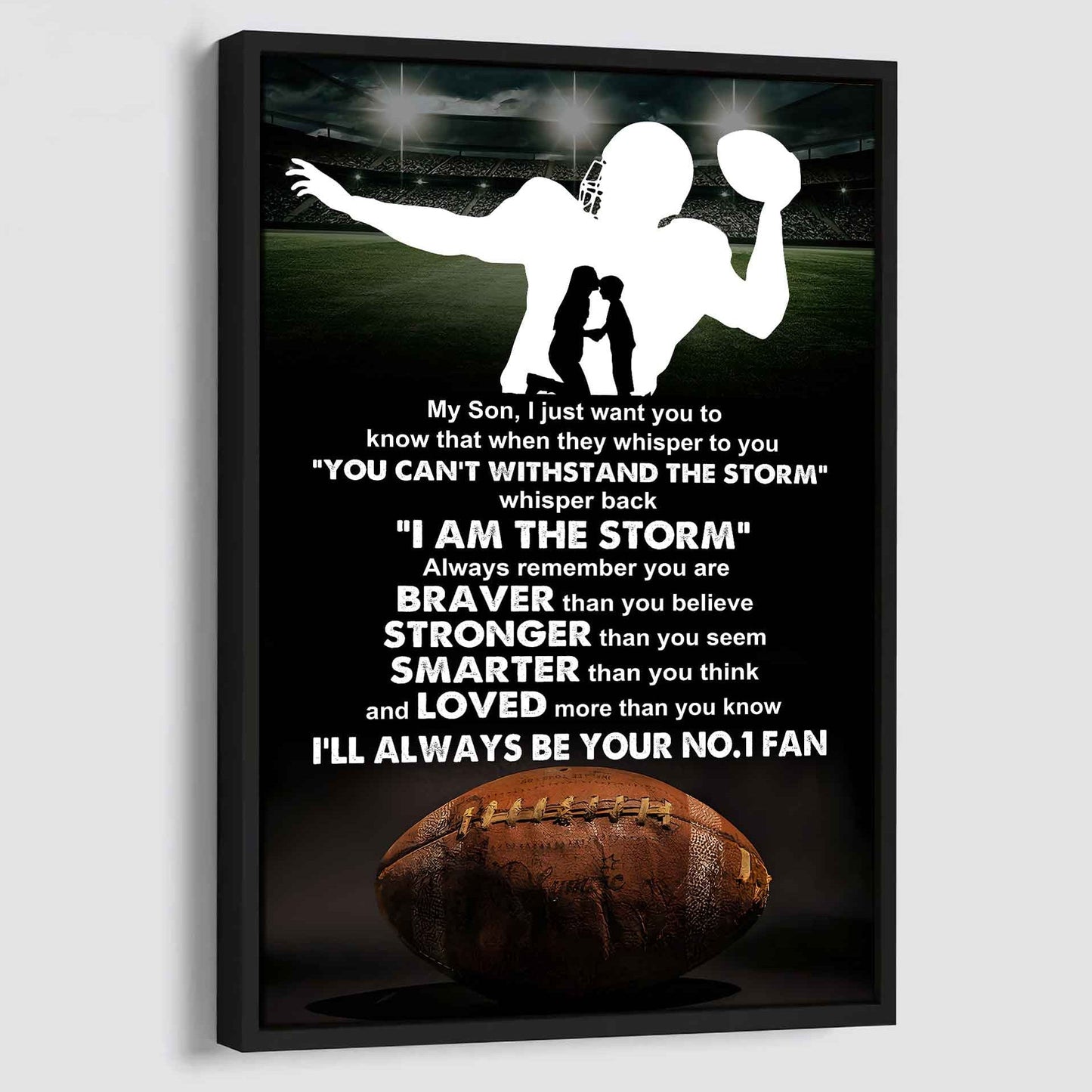 Baseball Poster Canvas Mom To Son - Whisper Back I Am The Storm I Will Always Your No 1 Fan