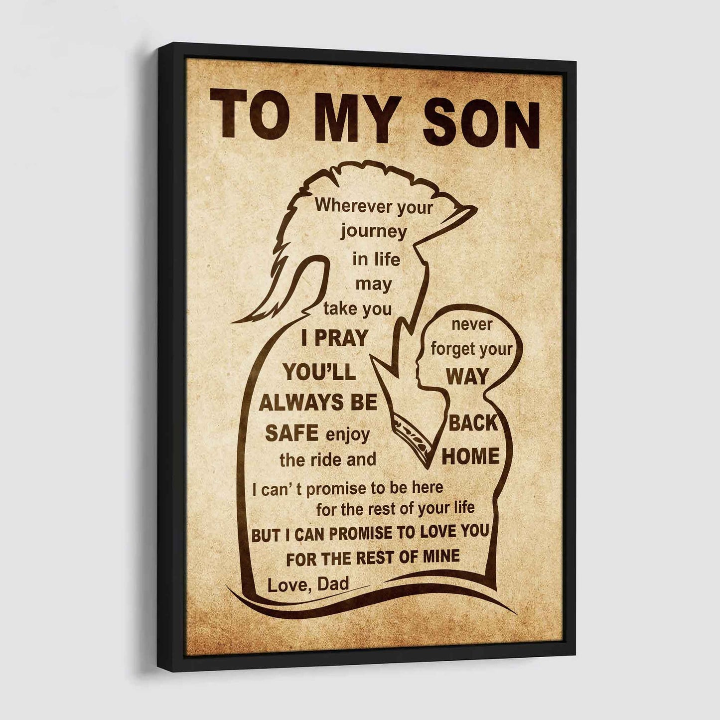 Personalized Family Poster Canvas Never Forget Your Way Back Home To My Son Gift From Dad Gift For Your Son