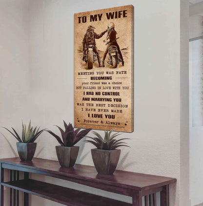 Samurai Poster Canvas To My Wife Meeting You Was Fate - I Love You Forever And Always Gift For Your Wife