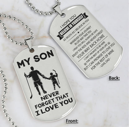 DRB Personalized Double Sided Dog Tag To My Son Never Forget That I Love You - Never Forget Your Way Back Home