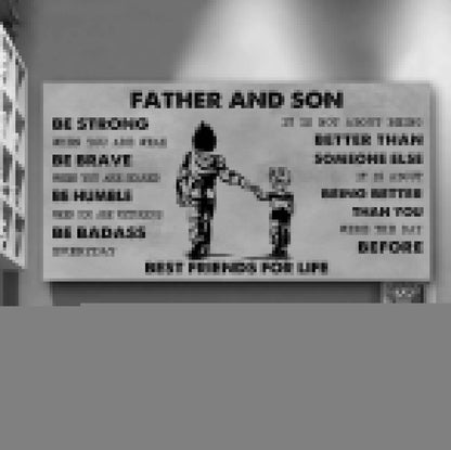 Biker Father And Daughter Best Friends For Life - Be Strong When You Are Weak Poster Canvas Gift For Daughter From Father-Photo Upload