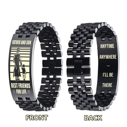 Samurai Personalized Double Sided Bracelet Father And Son Best Friends For Life - Message on the back side