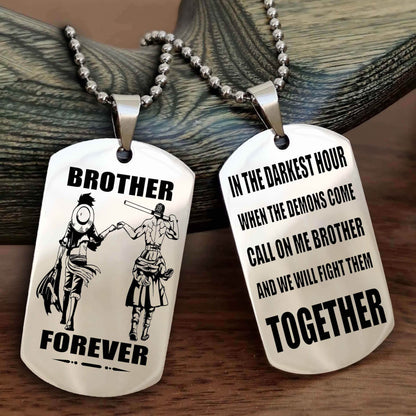 Sport Bike Personalized Double Sided Dog Tag For My Brother - Call On Me Brother And We Will Fight Them Together Gift For Your Friend