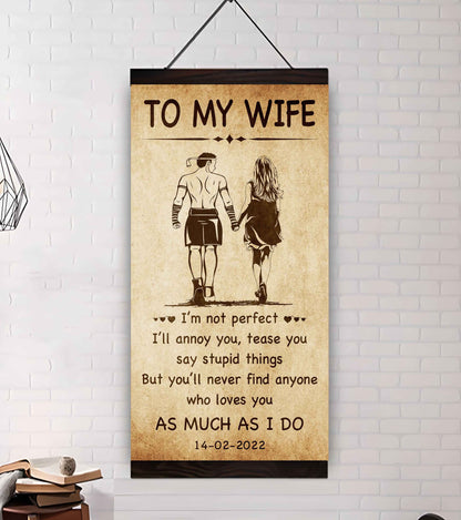 Biker Poster Canvas To My Wife - I Am Not Perfect