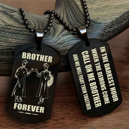 Knight templar Engraved Double Sided Dog Tag Call On Me Brother NAG Brothers Forever We Will Fight Them Together