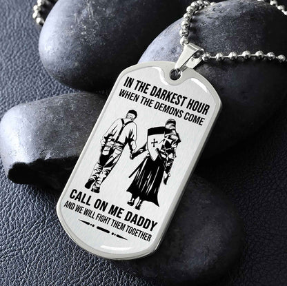 DRB Military Chain Silver Plated 18K Gold Plated Call On Me Daddy Gift For Your Dad