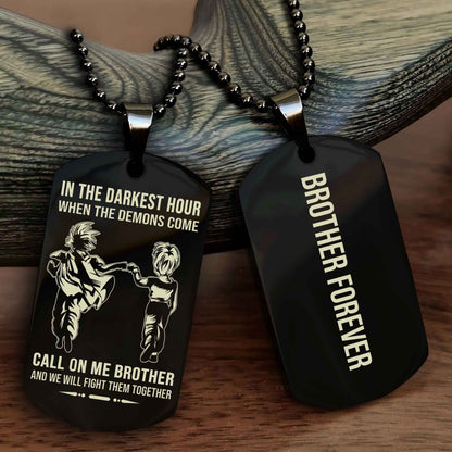 TWD Customizable engraved black dog tag double sided gift from brother, brother forevers