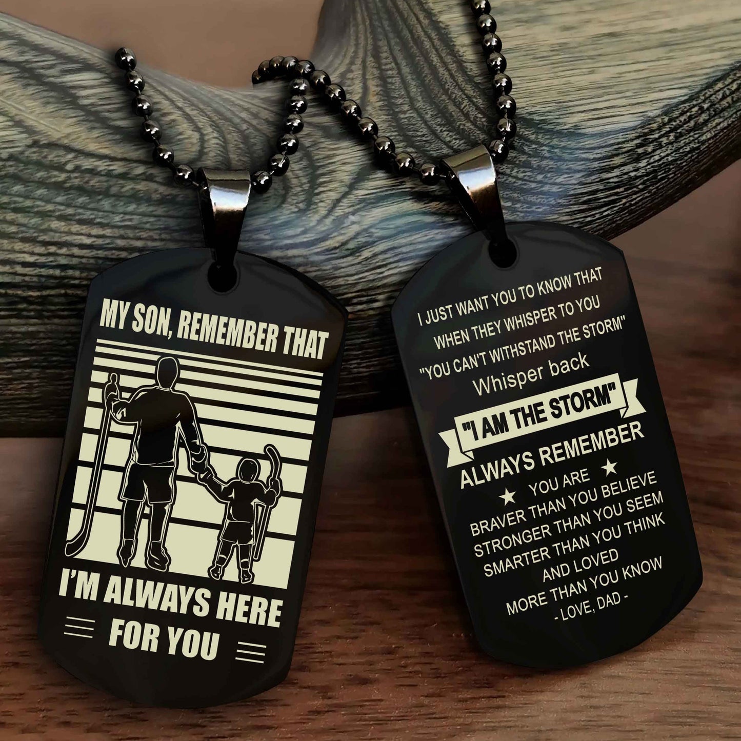 Samurai Personalized Double Sided Dog Tag My Son Remember That I Will Always Here Whisper Back I Am The Storm