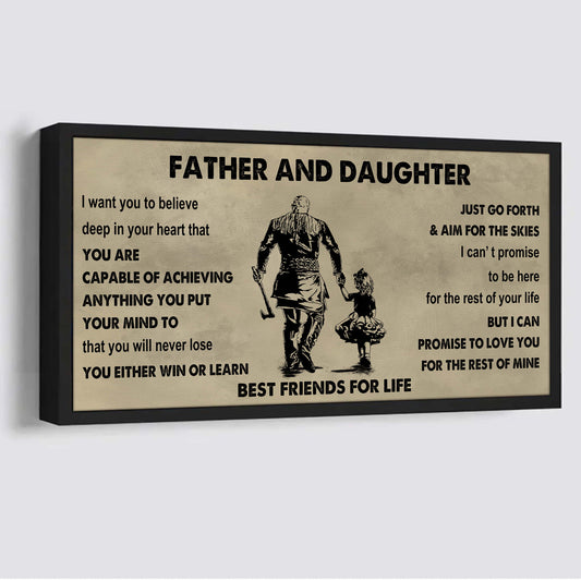 Vikings Father And Daughter Best Friends For Life - Ver 2 You Will Never Lose Poster Canvas Gift For Daughter From Father