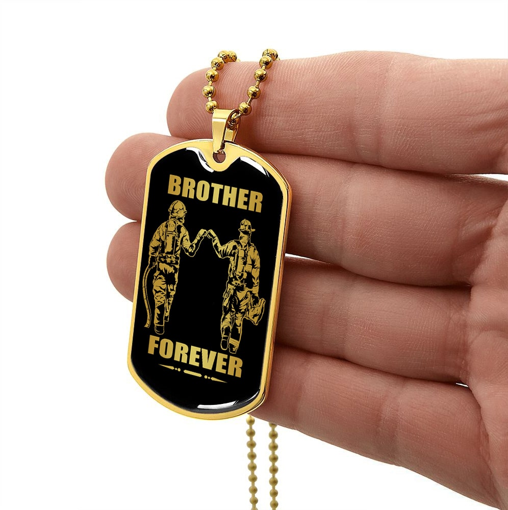 Viking-Military Chain (18K Gold Plated)-gifts from brother, n the darkest hour, When the demons come call on me brother and we will fight them together