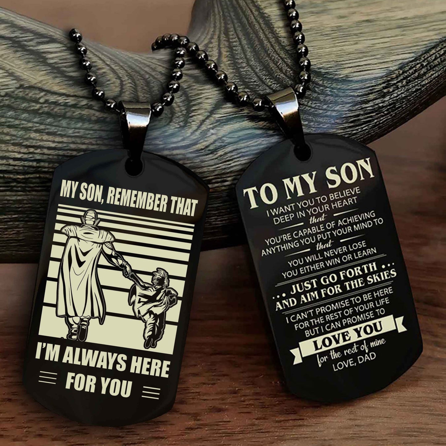 DRB Double Sided Dog Tag My Son Remember That - Gift For Son Just Go Forth And Aim For The Skies