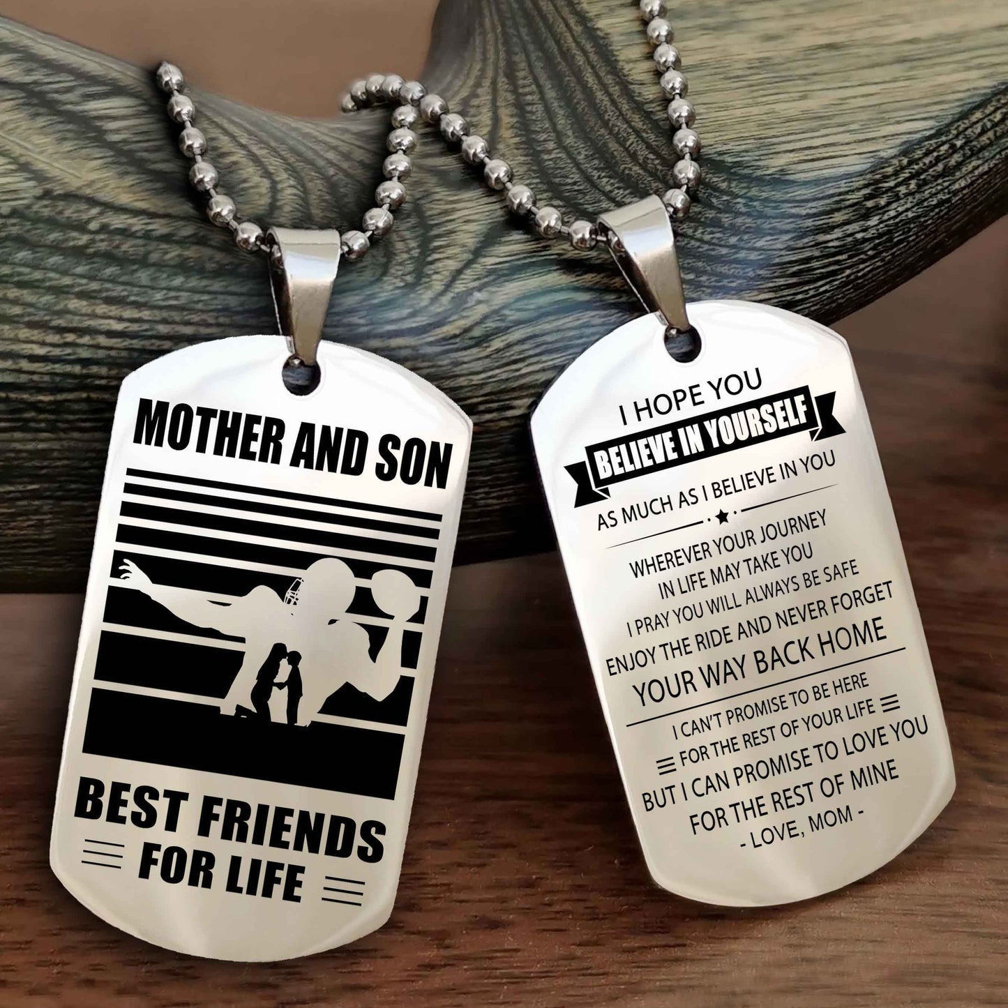Sport Personalized Double Sided Dog Tag Father And Son Best Friend For Life - Never Forget Your Way Back Home