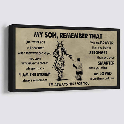 Personalized DRB Poster Canvas - My Son Remember That Whisper Back I Am The Storm