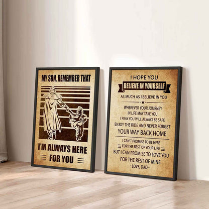 Combo 2 DRB Poster Canvas My Son Remember That - Never Forget Your Way Back Home