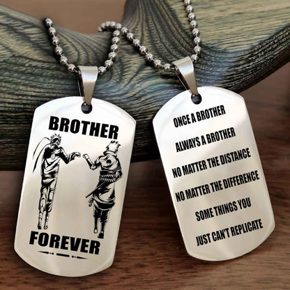Cowboy Customizable engraved dog tag double sided gift from brother - Brother Forever Once A Brother Always A Brother