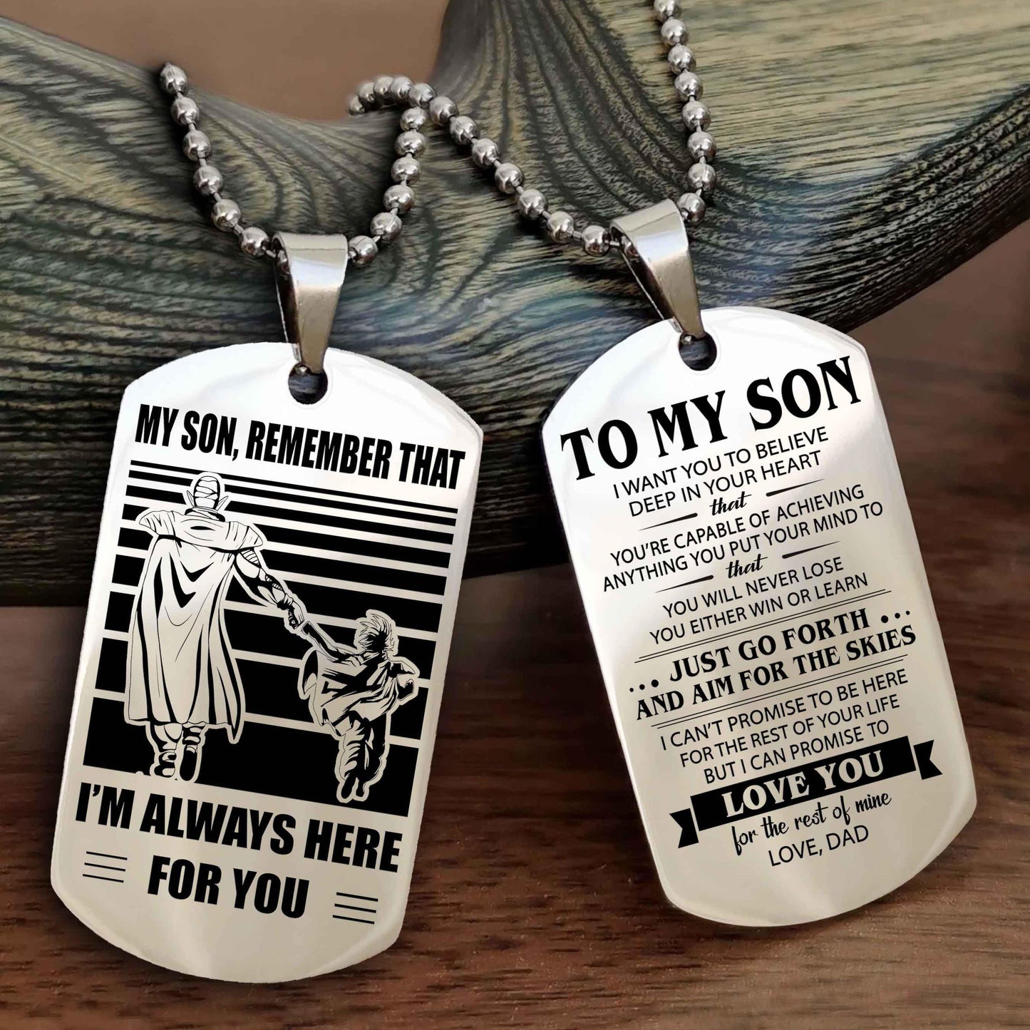DRB Double Sided Dog Tag My Son Remember That - Gift For Son Just Go Forth And Aim For The Skies
