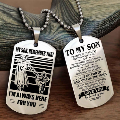 DRB Double Sided Dog Tag My Son Remember That - Gift For Son Just Go Forth And Aim For The Skies