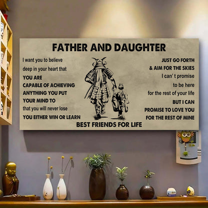 Samurai Father And Daughter Best Friends For Life - Ver 2 You Will Never Lose Poster Canvas Gift For Daughter From Father