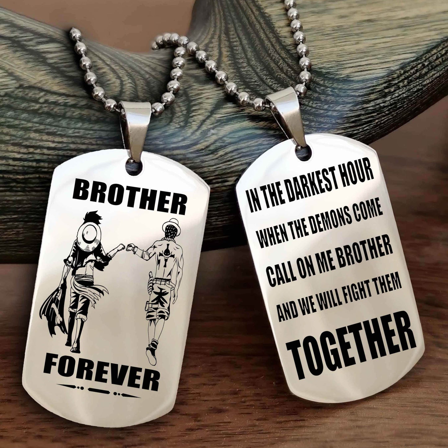 Biker Personalized Double Sided Dog Tag For My Brother - Call On Me Brother And We Will Fight Them Together Gift For Your Friend