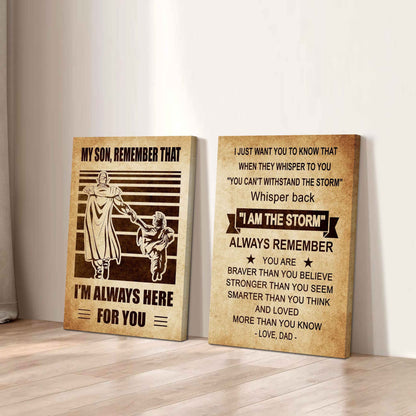 Combo 2 DRB Poster Canvas My Son Remember That - Whisper Back I'm The Storm