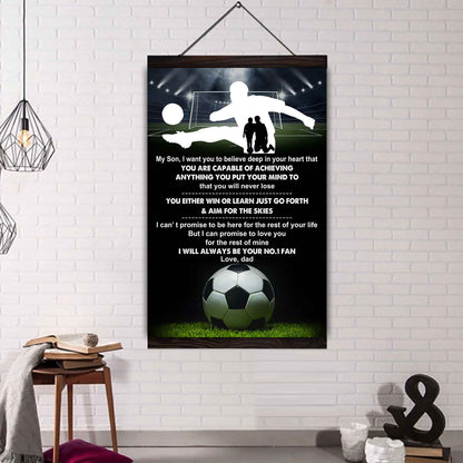 Baseball Poster Canvas Dad To Son - You Will Never Lose You Either Win Or Learn I Will Always Your No 1 Fan