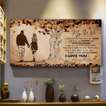 Samurai Poster Canvas To My Wife I Wish I Could Turn Back The Clock - I Love You In Every Universe