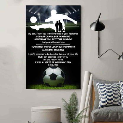 Sport Poster Canvas Dad To Son - You Will Never Lose You Either Win Or Learn I Will Always Your No 1 Fan