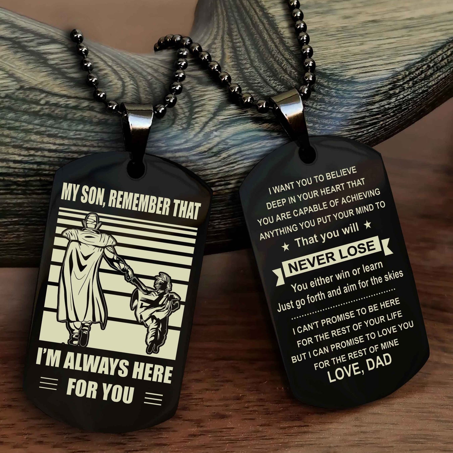 Samurai Personalized Double Sided Dog Tag My Son Remember That I Will Always Here You Will Never Lose You Either Win Or Learn