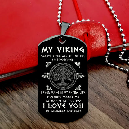 Viking Dog tag wife to husband