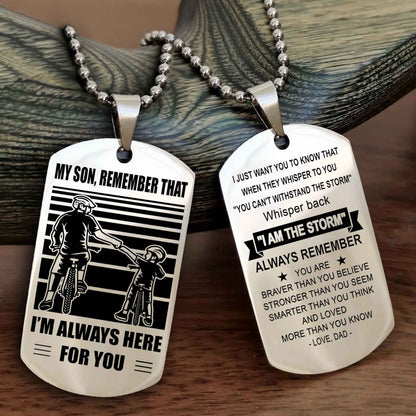 Samurai Personalized Double Sided Dog Tag My Son Remember That I Will Always Here Whisper Back I Am The Storm