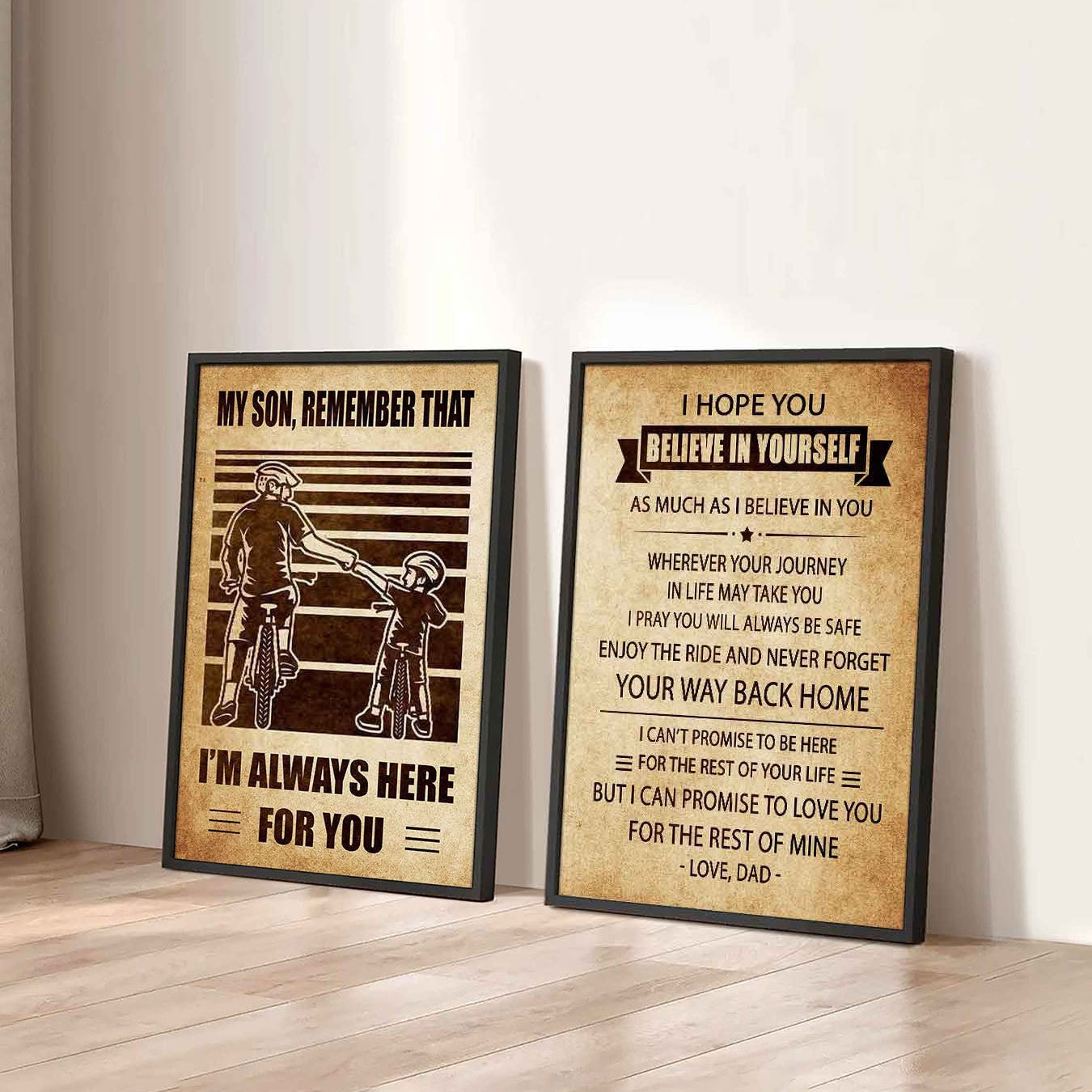 Combo 2 Sport Poster Canvas My Son Remember That - Never Forget Your Way Back Home