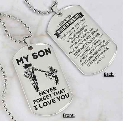 DRB Personalized Double Sided Dog Tag To My Son Never Forget That I Love You - Never Forget Your Way Back Home