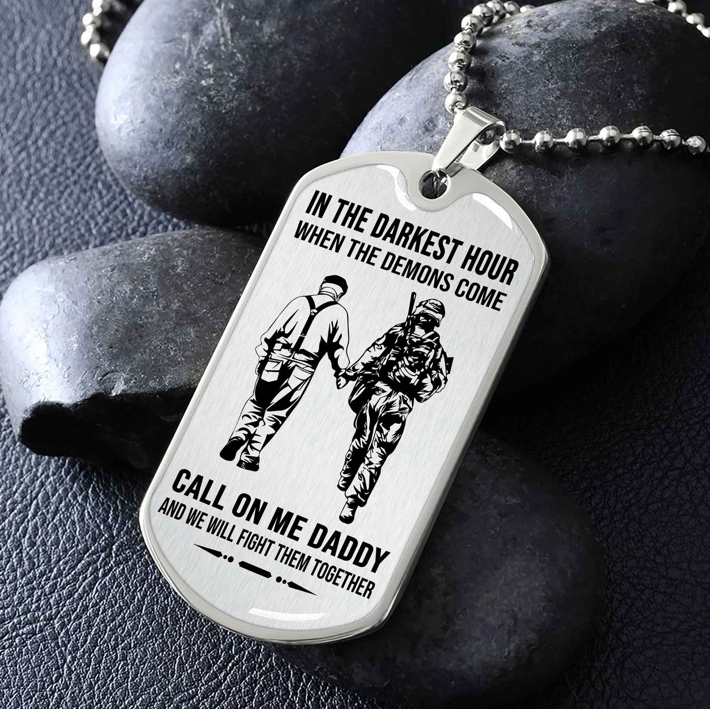 DRB Military Chain Silver Plated 18K Gold Plated Call On Me Daddy Gift For Your Dad