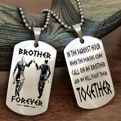Viking Brother Personalized Double Sided Dog Tag For My Brother - Call On Me Brother And We Will Fight Them Together Gift For Your Friend