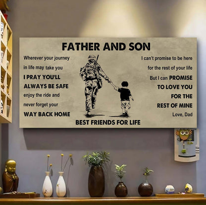 DRB Father And Daughter Best Friends For Life - Ver 2 Never Forget Your Way Back Home Poster Canvas Gift For Son From Father