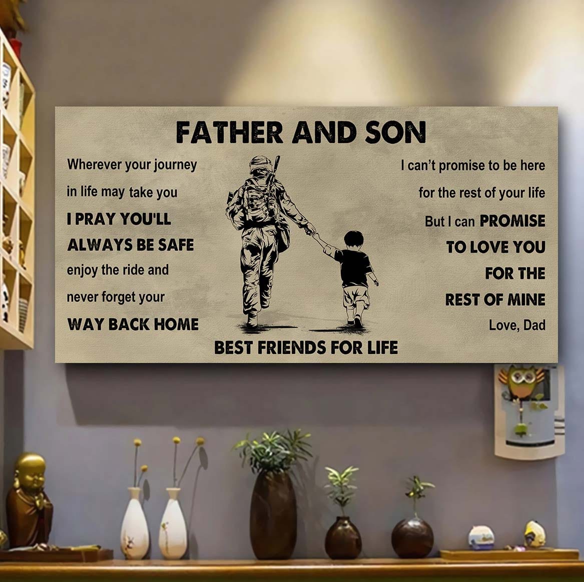 DRB GK Father And Son Best Friends For Life - Ver 2 Never Forget Your Way Back Home Poster Canvas Gift For Son From Father