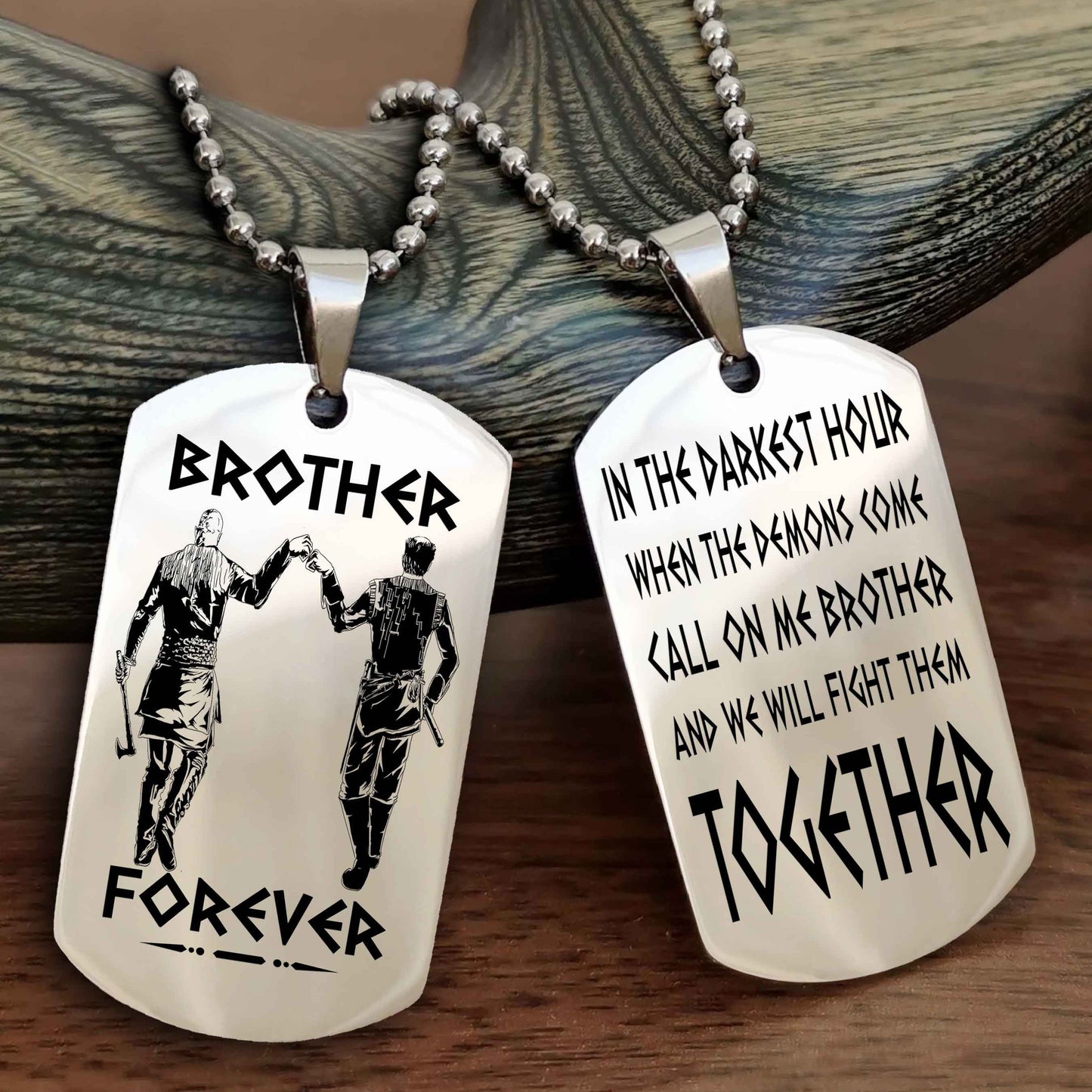 Samurai Personalized Double Sided Dog Tag For My Brother - Call On Me Brother And We Will Fight Them Together Gift For Your Friend