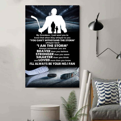 Soccer Poster Canvas Grandma To Grandson - Whisper Back I Am The Storm I Will Always Your No 1 Fan