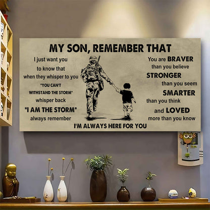 Personalized DRB Poster Canvas - My Son Remember That Whisper Back I Am The Storm