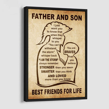 Personalized Family Poster Canvas I Just Want You To Know That - I Am The Storm To My Son Gift From Dad Gift For Your Son