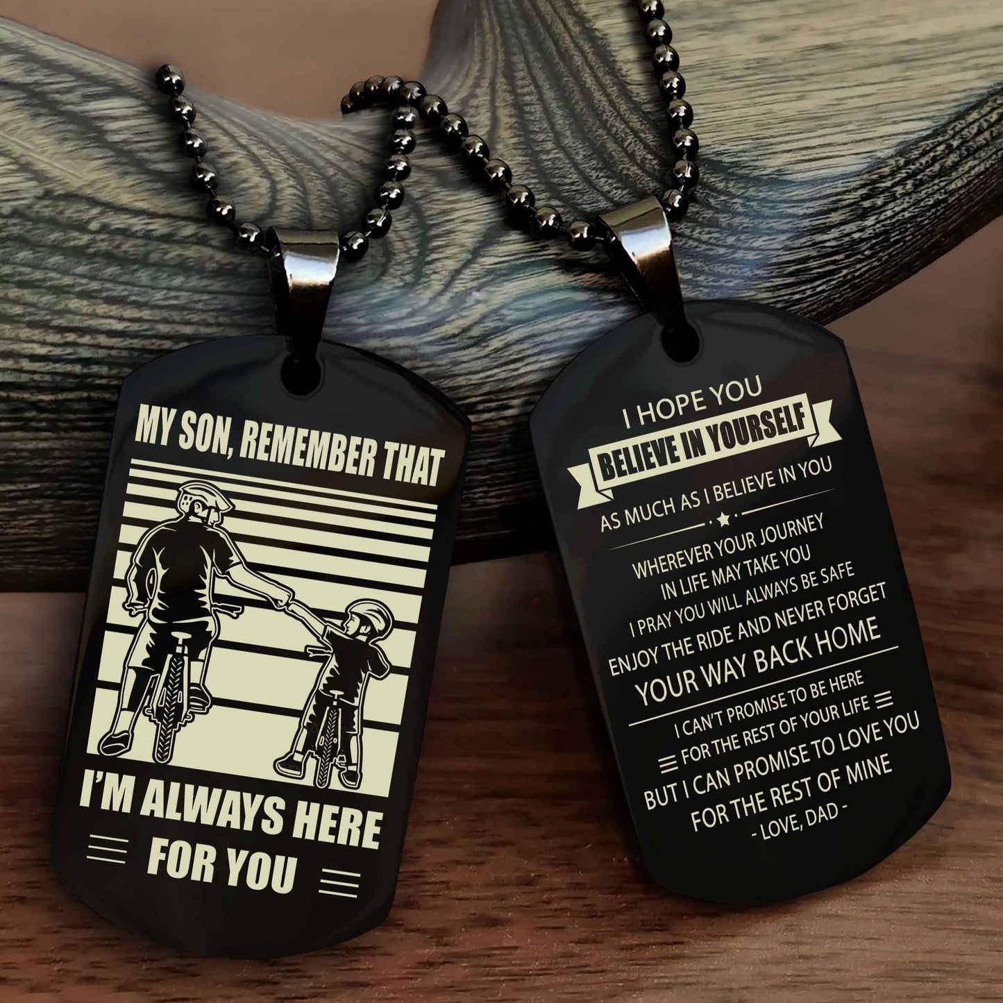 Samurai Personalized Double Sided Dog Tag My Son Remember That I Will Always Here Never Forget Your Way Back Home