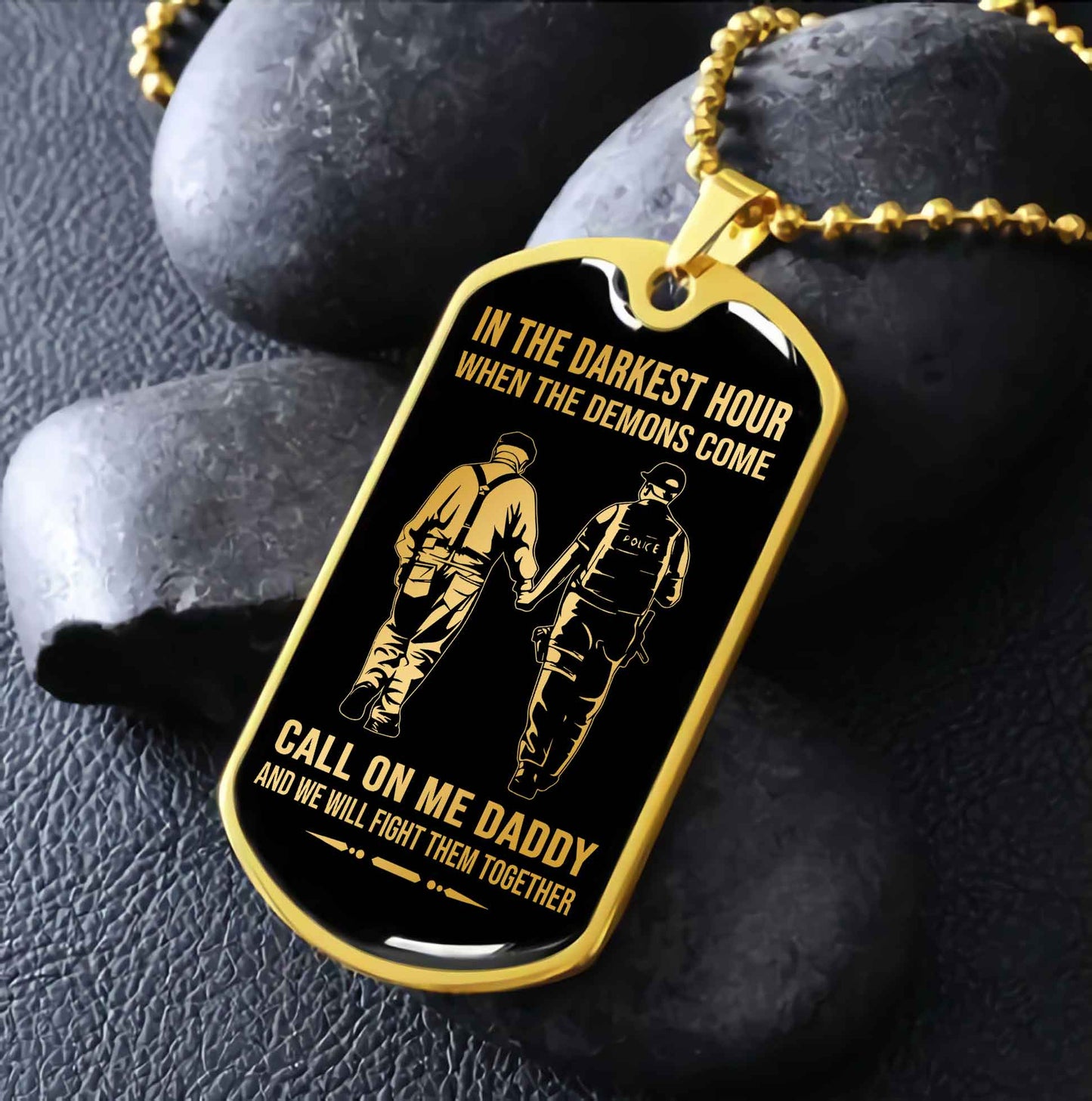 DRB Military Chain Silver Plated 18K Gold Plated Call On Me Daddy Gift For Your Dad