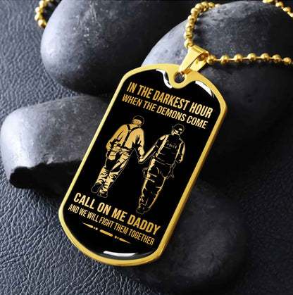 DRB Military Chain Silver Plated 18K Gold Plated Call On Me Daddy Gift For Your Dad