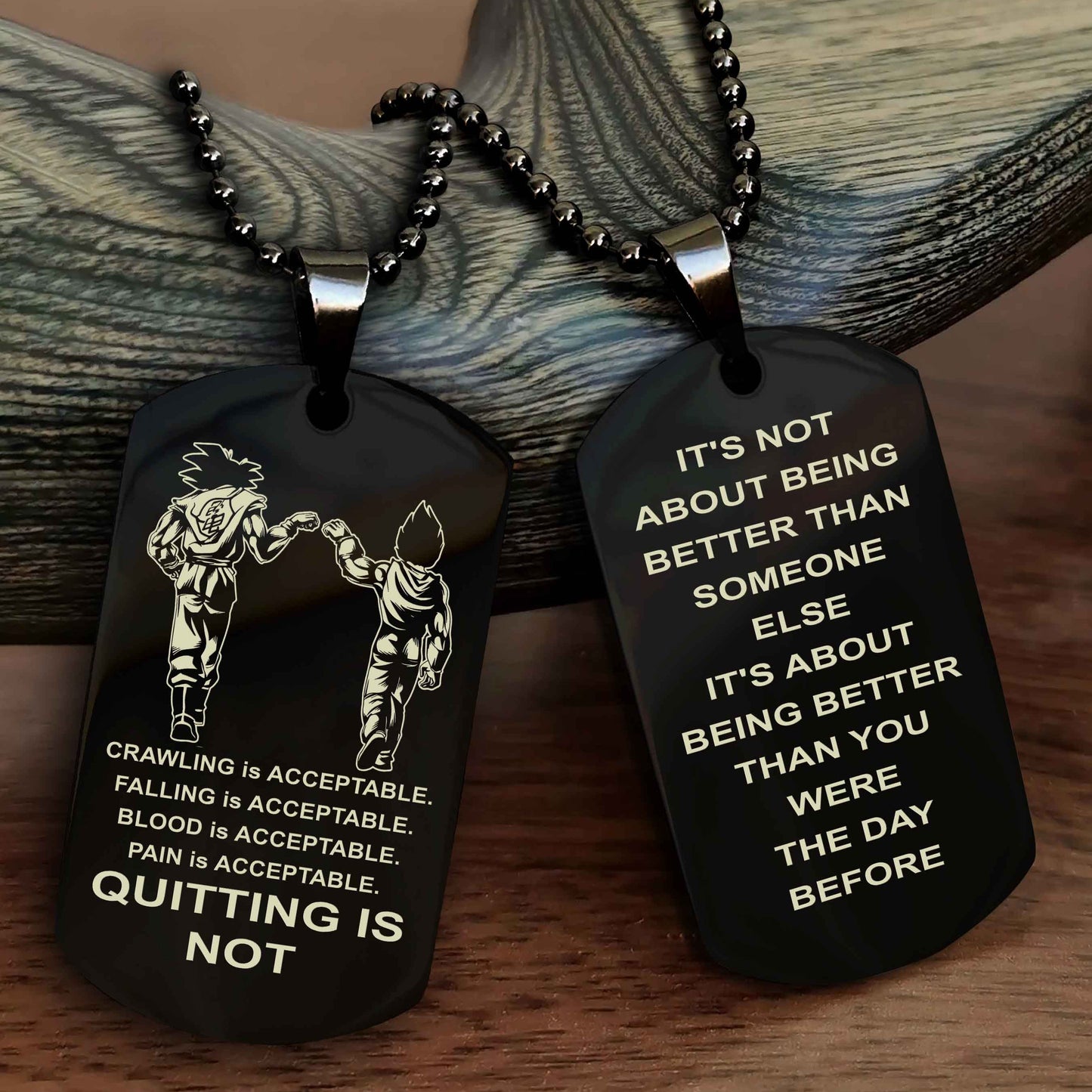 Spartan Double Sided Dog Tag Quiting Is Not It Is About Being Better Than You Were The Day Before